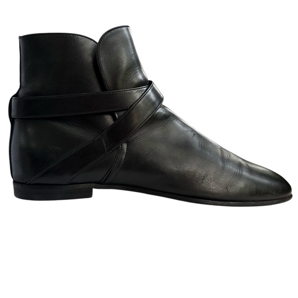 Salvatore Ferragamo Gancini Leather Monk Strap Ankle Boots Black US 8 1/2 Wide - Picture 13 of 16